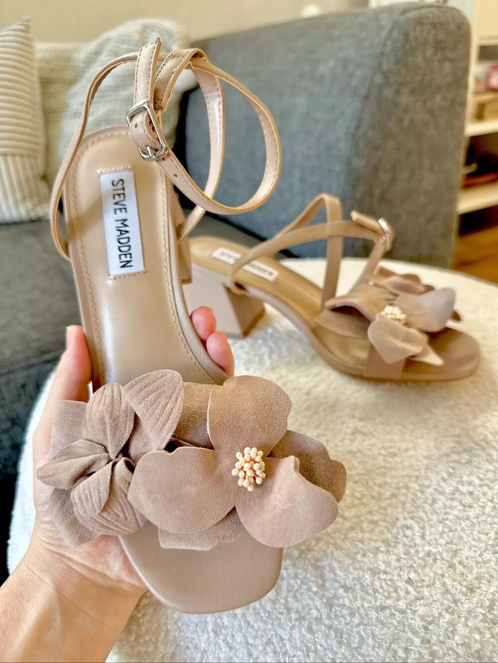 Steve Madden Ammie Floral Block Heel Sandals